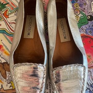 Nordstrom Metallic Silver Loafers for Women